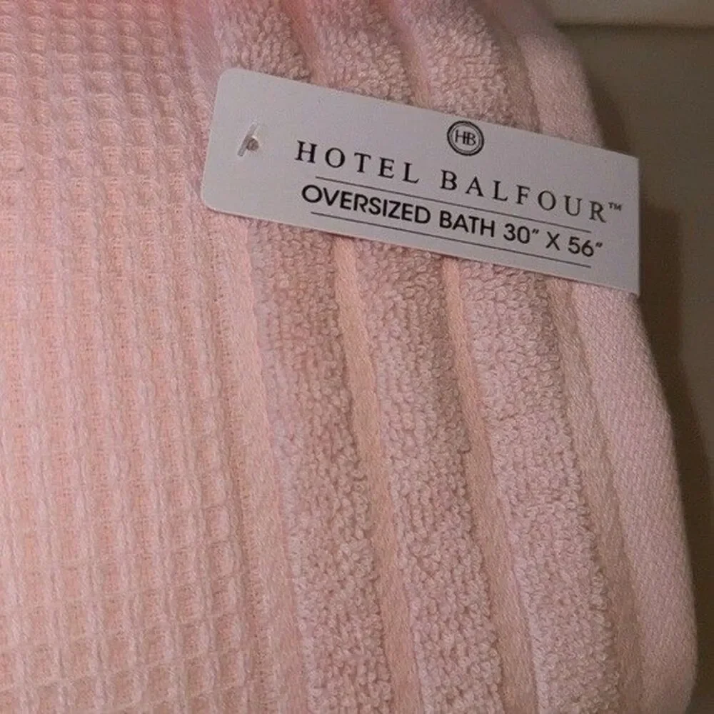 NWT Hotel Balfour 9 Piece 100% Cotton Bath Waffle Weave Towel Set Soft Pink